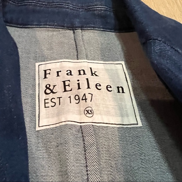 Frank & Eileen Dublin Blazer Blue Denim Jacket XS Cotton Blend Performance - Picture 4 of 6
